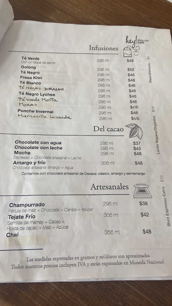 Hey! Brew Bar Café Menu - Image 2